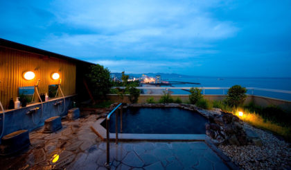 Full-open-air onsen of Hotel Bokai